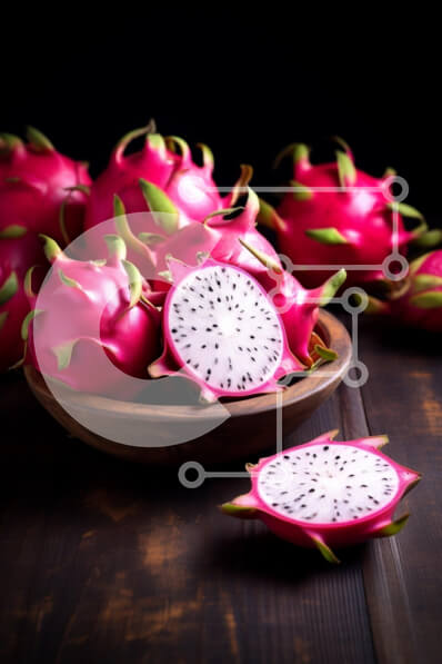 Intra Συλλεκτικό Ξύλινο Παζλ Plywood  4mm - Συλλογή από Φρούτα Δράκου σε σκοτεινό φόντο Σε Ξύλινο Κουτί - Διαστάσεις: 10x10 cm – 25 κομμάτια