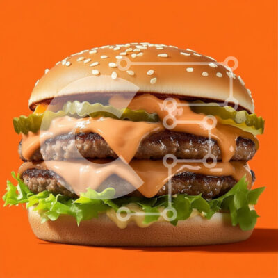 Intra Συλλεκτικό Ξύλινο Παζλ Plywood  4mm - Ζουμερό Διπλό Cheeseburger Σε Ξύλινο Κουτί - Διαστάσεις: 10x10 cm – 25 κομμάτια - Image 1