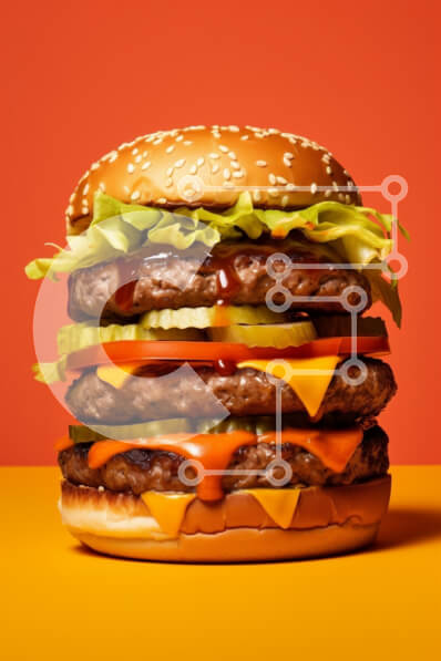 Intra Συλλεκτικό Ξύλινο Παζλ Plywood  4mm - Στοιβαγμένο Burger με μαρούλι, τουρσιά και τυρί Σε Ξύλινο Κουτί - Διαστάσεις: 10x10 cm – 25 κομμάτια