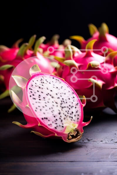 Intra Συλλεκτικό Ξύλινο Παζλ Plywood  4mm - Φρέσκα φρούτα δράκου σε σκούρο φόντο Σε Ξύλινο Κουτί - Διαστάσεις: 10x10 cm – 25 κομμάτια