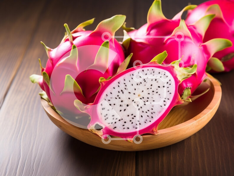 Intra Συλλεκτικό Ξύλινο Παζλ Plywood  4mm - Φρέσκα φρούτα δράκου σε ξύλινο μπολ Σε Ξύλινο Κουτί - Διαστάσεις: 10x10 cm – 25 κομμάτια