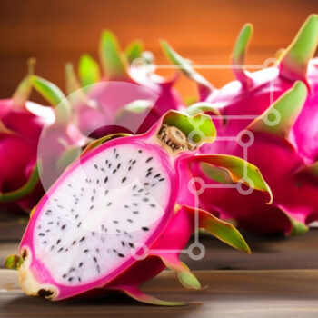 Intra Συλλεκτικό Ξύλινο Παζλ Plywood  4mm - Φρούτα δράκου σε φέτες σε ξύλινη επιφάνεια Σε Ξύλινο Κουτί - Διαστάσεις: 10x10 cm – 25 κομμάτια - Image 1