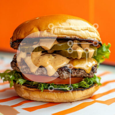 Intra Συλλεκτικό Ξύλινο Παζλ Plywood  4mm - Νόστιμο Burger με τυρί και τουρσί Σε Ξύλινο Κουτί - Διαστάσεις: 10x10 cm – 25 κομμάτια - Image 1