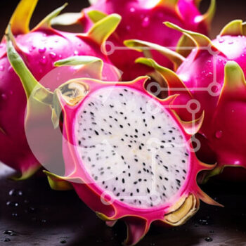 Intra Συλλεκτικό Ξύλινο Παζλ Plywood  4mm - Fresh Dragon Fruits σε σκοτεινή επιφάνεια Σε Ξύλινο Κουτί - Διαστάσεις: 10x10 cm – 25 κομμάτια - Image 1