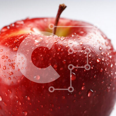 Intra Συλλεκτικό Ξύλινο Παζλ Plywood  4mm - Φρέσκο κόκκινο μήλο με σταγονίδια νερού Σε Ξύλινο Κουτί - Διαστάσεις: 10x10 cm – 25 κομμάτια - Image 1