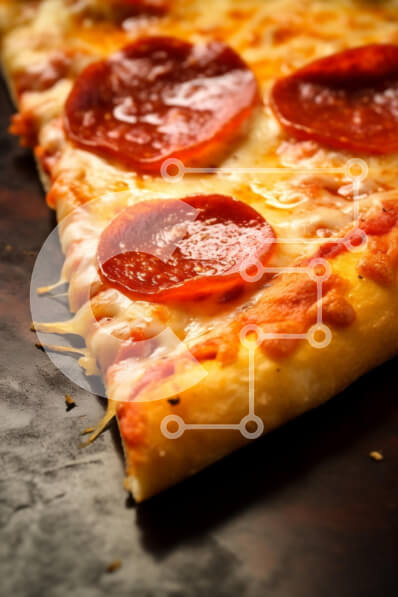 Intra Συλλεκτικό Ξύλινο Παζλ Plywood  4mm - Κοντινό πλάνο μιας φέτας πίτσας Pepperoni Σε Ξύλινο Κουτί - Διαστάσεις: 10x10 cm – 25 κομμάτια