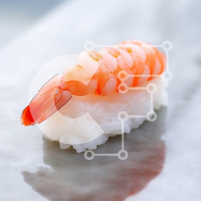 Intra Συλλεκτικό Ξύλινο Παζλ Plywood 4mm - Γαρίδες Nigiri Sushi Σε Ξύλινο Κουτί - Διαστάσεις: 10x10 cm – 25 κομμάτια - Image 1