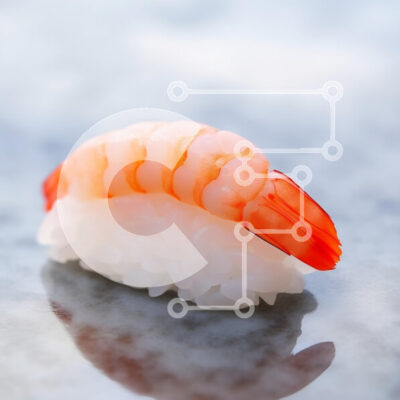 Intra Συλλεκτικό Ξύλινο Παζλ Plywood  4mm - Σούσι γαρίδας σε λεία επιφάνεια Σε Ξύλινο Κουτί - Διαστάσεις: 10x10 cm – 25 κομμάτια - Image 1