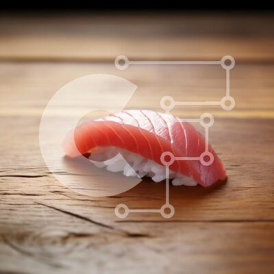 Intra Συλλεκτικό Ξύλινο Παζλ Plywood  4mm - Σούσι σε ξύλινη επιφάνεια Σε Ξύλινο Κουτί - Διαστάσεις: 10x10 cm – 25 κομμάτια - Image 1