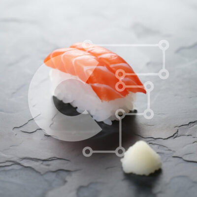 Intra Συλλεκτικό Ξύλινο Παζλ Plywood  4mm - Σούσι Nigiri φρέσκου σολομού Σε Ξύλινο Κουτί - Διαστάσεις: 10x10 cm – 25 κομμάτια - Image 1