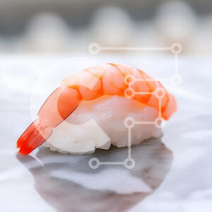 Intra Συλλεκτικό Ξύλινο Παζλ Plywood  4mm - Nigiri Sushi με γαρίδες Σε Ξύλινο Κουτί - Διαστάσεις: 10x10 cm – 25 κομμάτια