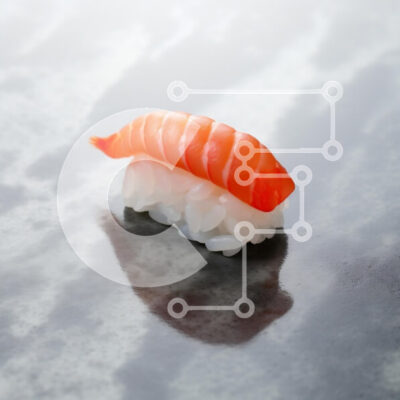 Intra Συλλεκτικό Ξύλινο Παζλ Plywood 4mm - Νόστιμο σούσι με σολομό σε ρύζι Σε Ξύλινο Κουτί - Διαστάσεις: 10x10 cm – 25 κομμάτια - Image 1