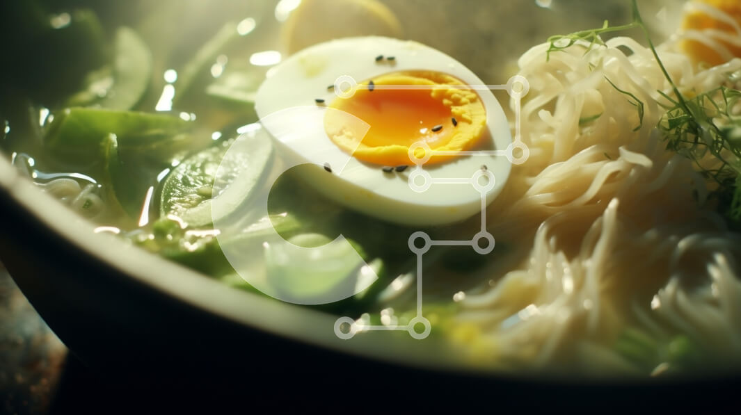 Intra Συλλεκτικό Ξύλινο Παζλ Plywood  4mm - Μπολ Νουντλς σούπας με μαλακό βραστό αυγό Σε Ξύλινο Κουτί - Διαστάσεις: 10x10 cm – 25 κομμάτια