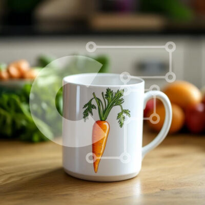 Intra Συλλεκτικό Ξύλινο Παζλ Plywood 4mm - Κούπα καρότο σε ξύλινο τραπέζι Σε Ξύλινο Κουτί - Διαστάσεις: 10x10 cm – 25 κομμάτια - Image 1