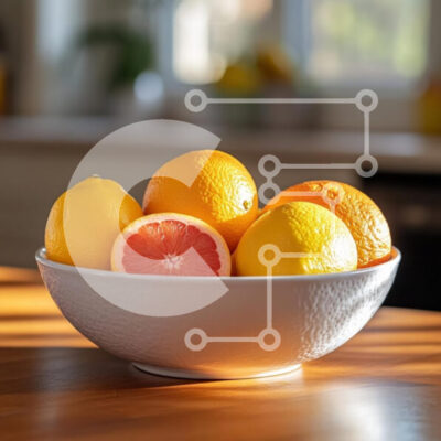 Intra Συλλεκτικό Ξύλινο Παζλ Plywood  4mm - Εσπεριδοειδή σε ένα μπολ Σε Ξύλινο Κουτί - Διαστάσεις: 10x10 cm – 25 κομμάτια - Image 1