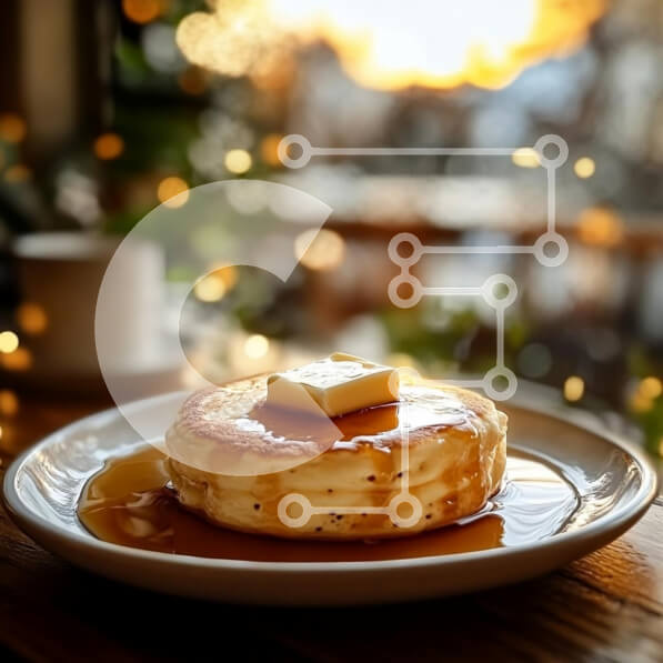 Intra Συλλεκτικό Ξύλινο Παζλ Plywood  4mm - Λαχταριστές τηγανίτες με βούτυρο και σιρόπι Σε Ξύλινο Κουτί - Διαστάσεις: 10x10 cm – 25 κομμάτια