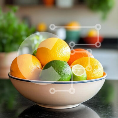 Intra Συλλεκτικό Ξύλινο Παζλ Plywood  4mm - Μπολ με εσπεριδοειδή σε ανακλαστική επιφάνεια Σε Ξύλινο Κουτί - Διαστάσεις: 10x10 cm – 25 κομμάτια - Image 1