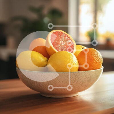 Intra Συλλεκτικό Ξύλινο Παζλ Plywood  4mm - Εσπεριδοειδή σε ένα μπολ Σε Ξύλινο Κουτί - Διαστάσεις: 10x10 cm – 25 κομμάτια - Image 1