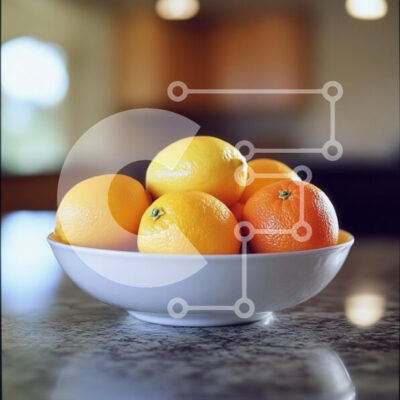 Intra Συλλεκτικό Ξύλινο Παζλ Plywood  4mm - Μπολ με εσπεριδοειδή Σε Ξύλινο Κουτί - Διαστάσεις: 10x10 cm – 25 κομμάτια - Image 1