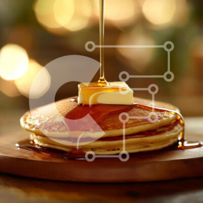 Intra Συλλεκτικό Ξύλινο Παζλ Plywood  4mm - Στοίβα από τηγανίτες με βούτυρο και σιρόπι Σε Ξύλινο Κουτί - Διαστάσεις: 10x10 cm – 25 κομμάτια - Image 1