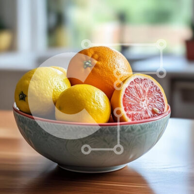 Intra Συλλεκτικό Ξύλινο Παζλ Plywood 4mm - Ποικιλία εσπεριδοειδών σε διακοσμητικό μπολ Σε Ξύλινο Κουτί - Διαστάσεις: 10x10 cm – 25 κομμάτια - Image 1