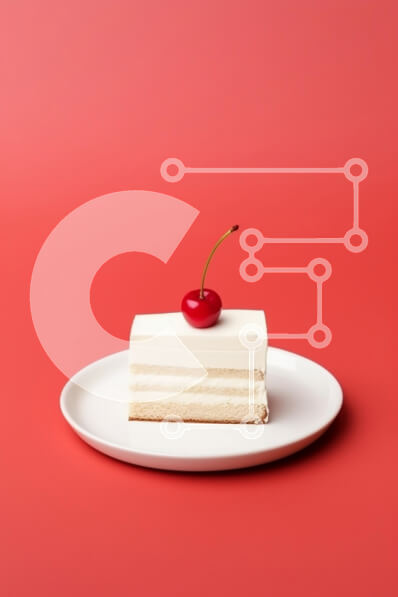 Intra Συλλεκτικό Ξύλινο Παζλ Plywood  4mm - Φέτα κέικ με κεράσι Σε Ξύλινο Κουτί - Διαστάσεις: 10x10 cm – 25 κομμάτια