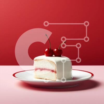 Intra Συλλεκτικό Ξύλινο Παζλ Plywood  4mm - Φέτα κέικ με κεράσια Σε Ξύλινο Κουτί - Διαστάσεις: 10x10 cm – 25 κομμάτια - Image 1