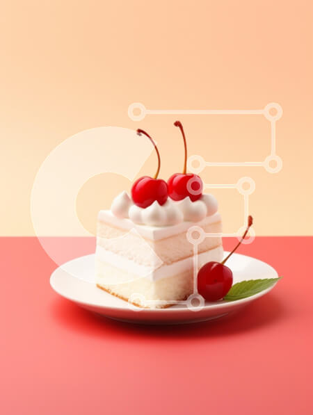 Intra Συλλεκτικό Ξύλινο Παζλ Plywood  4mm - Φέτα κέικ με κεράσια και σαντιγί Σε Ξύλινο Κουτί - Διαστάσεις: 10x10 cm – 25 κομμάτια