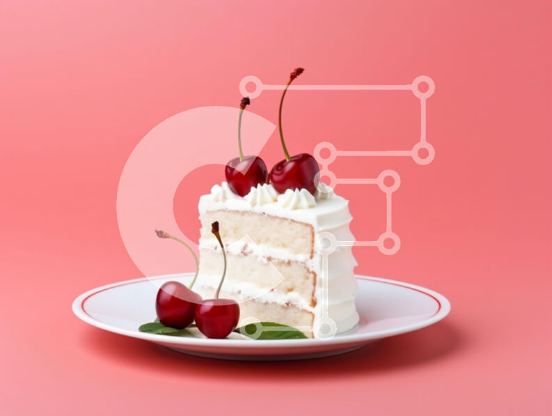 Intra Συλλεκτικό Ξύλινο Παζλ Plywood  4mm - Φέτα κέικ με κεράσια Σε Ξύλινο Κουτί - Διαστάσεις: 10x10 cm – 25 κομμάτια