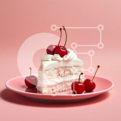 Intra Συλλεκτικό Ξύλινο Παζλ Plywood  4mm - Νόστιμη φέτα κέικ με κεράσια Σε Ξύλινο Κουτί - Διαστάσεις: 10x10 cm – 25 κομμάτια - Image 1