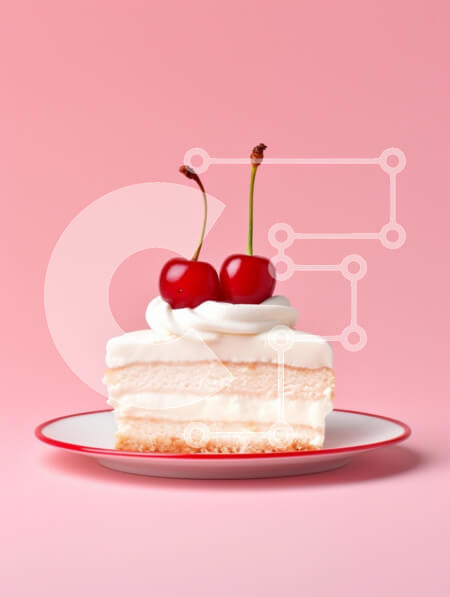 Intra Συλλεκτικό Ξύλινο Παζλ Plywood  4mm - Νόστιμη φέτα κέικ με κεράσια Σε Ξύλινο Κουτί - Διαστάσεις: 10x10 cm – 25 κομμάτια