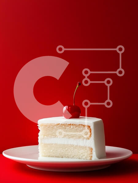 Intra Συλλεκτικό Ξύλινο Παζλ Plywood  4mm - Φέτα λευκό κέικ με κεράσι σε κόκκινο φόντο Σε Ξύλινο Κουτί - Διαστάσεις: 10x10 cm – 25 κομμάτια