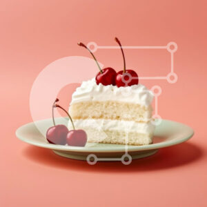 Intra Συλλεκτικό Ξύλινο Παζλ Plywood  4mm - Φέτα κέικ με κεράσια Σε Ξύλινο Κουτί - Διαστάσεις: 10x10 cm – 25 κομμάτια