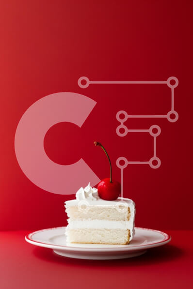 Intra Συλλεκτικό Ξύλινο Παζλ Plywood  4mm - Φέτα λευκό κέικ με κεράσι σε κόκκινο φόντο Σε Ξύλινο Κουτί - Διαστάσεις: 10x10 cm – 25 κομμάτια