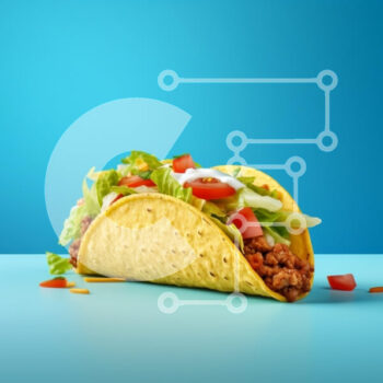 Intra Συλλεκτικό Ξύλινο Παζλ Plywood  4mm - Taco με φρέσκα υλικά σε μπλε φόντο Σε Ξύλινο Κουτί - Διαστάσεις: 10x10 cm – 25 κομμάτια - Image 1