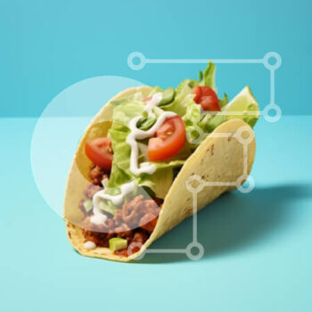 Intra Συλλεκτικό Ξύλινο Παζλ Plywood  4mm - Taco με φρέσκα συστατικά σε μπλε φόντο Σε Ξύλινο Κουτί - Διαστάσεις: 10x10 cm – 25 κομμάτια - Image 1