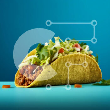 Intra Συλλεκτικό Ξύλινο Παζλ Plywood  4mm - Taco με φρέσκα συστατικά σε μπλε φόντο Σε Ξύλινο Κουτί - Διαστάσεις: 10x10 cm – 25 κομμάτια - Image 1