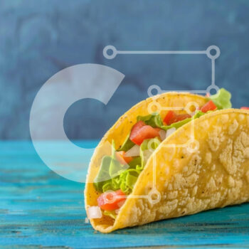 Intra Συλλεκτικό Ξύλινο Παζλ Plywood  4mm - Taco με φρέσκα υλικά σε τιρκουάζ φόντο Σε Ξύλινο Κουτί - Διαστάσεις: 10x10 cm – 25 κομμάτια - Image 1