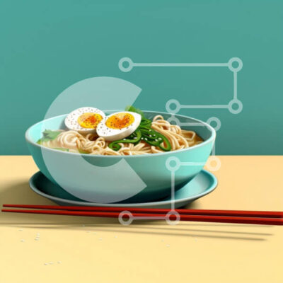 Intra Συλλεκτικό Ξύλινο Παζλ Plywood  4mm - Νόστιμα Noodles Ramen με βραστά αυγά Σε Ξύλινο Κουτί - Διαστάσεις: 10x10 cm – 25 κομμάτια - Image 1
