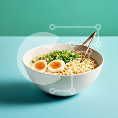 Intra Συλλεκτικό Ξύλινο Παζλ Plywood  4mm - Μπολ Ramen Noodles με μαλακά βραστά αυγά Σε Ξύλινο Κουτί - Διαστάσεις: 10x10 cm – 25 κομμάτια - Image 1