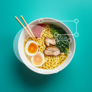 Intra Συλλεκτικό Ξύλινο Παζλ Plywood  4mm - Νόστιμο μπολ Ramen με κοτόπουλο και αυγά Σε Ξύλινο Κουτί - Διαστάσεις: 10x10 cm – 25 κομμάτια