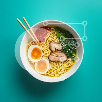 Intra Συλλεκτικό Ξύλινο Παζλ Plywood 4mm - Νόστιμο μπολ Ramen με κοτόπουλο και αυγά Σε Ξύλινο Κουτί - Διαστάσεις: 10x10 cm – 25 κομμάτια - Image 1