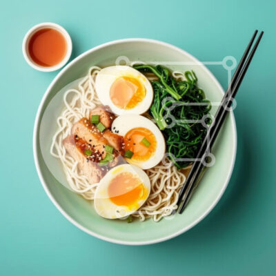 Intra Συλλεκτικό Ξύλινο Παζλ Plywood 4mm - Νόστιμο μπολ Ramen με κοτόπουλο και αυγά Σε Ξύλινο Κουτί - Διαστάσεις: 10x10 cm – 25 κομμάτια - Image 1