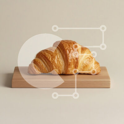 Intra Συλλεκτικό Ξύλινο Παζλ Plywood 4mm - Χρυσό κρουασάν σε ξύλινη σανίδα Σε Ξύλινο Κουτί - Διαστάσεις: 10x10 cm – 25 κομμάτια - Image 1