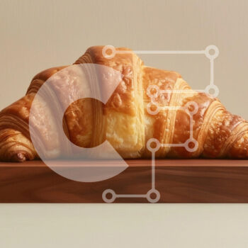 Intra Συλλεκτικό Ξύλινο Παζλ Plywood  4mm - Φρεσκοψημένο κρουασάν σε ξύλινη σανίδα Σε Ξύλινο Κουτί - Διαστάσεις: 10x10 cm – 25 κομμάτια - Image 1