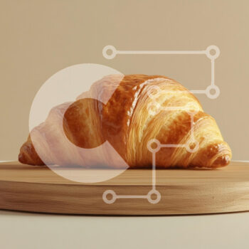 Intra Συλλεκτικό Ξύλινο Παζλ Plywood  4mm - Φρεσκοψημένο κρουασάν Σε Ξύλινο Κουτί - Διαστάσεις: 10x10 cm – 25 κομμάτια - Image 1