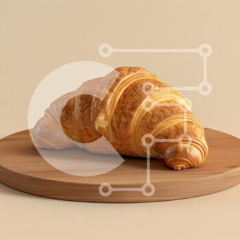 Intra Συλλεκτικό Ξύλινο Παζλ Plywood  4mm - Φρεσκοψημένο κρουασάν σε ξύλινη πιατέλα Σε Ξύλινο Κουτί - Διαστάσεις: 10x10 cm – 25 κομμάτια - Image 1