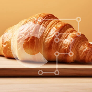 Intra Συλλεκτικό Ξύλινο Παζλ Plywood  4mm - Φρεσκοψημένο κρουασάν σε ξύλινη σανίδα κοπής Σε Ξύλινο Κουτί - Διαστάσεις: 10x10 cm – 25 κομμάτια - Image 1