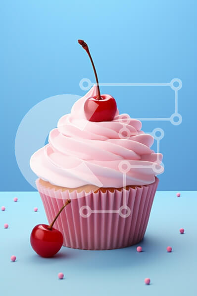 Intra Συλλεκτικό Ξύλινο Παζλ Plywood  4mm - Λαχταριστό ροζ cupcake με πέρλες κεράσι και καραμέλα Σε Ξύλινο Κουτί - Διαστάσεις: 10x10 cm – 25 κομμάτια