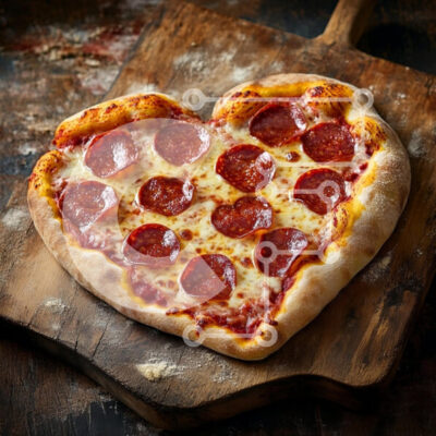 Intra Συλλεκτικό Ξύλινο Παζλ Plywood  4mm - Πίτσα Pepperoni σε σχήμα καρδιάς Σε Ξύλινο Κουτί - Διαστάσεις: 10x10 cm – 25 κομμάτια - Image 1